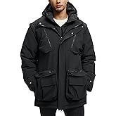 UIQUR Men's Winter Coats Warm Water Resistant Puffy Hooded Windbreaker Insulated Parka Jackets with Removable Hood