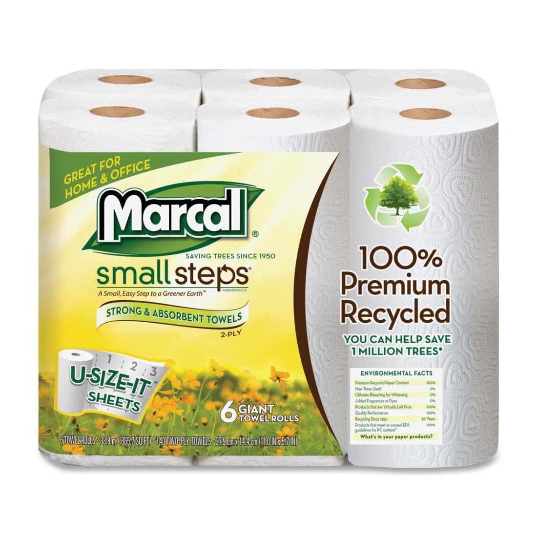100 Recycled Roll Towels 2 Ply 5 1 2 X 11 140 Roll 6 Rolls Pack Paper Towels Amazon Com Industrial Scientific
