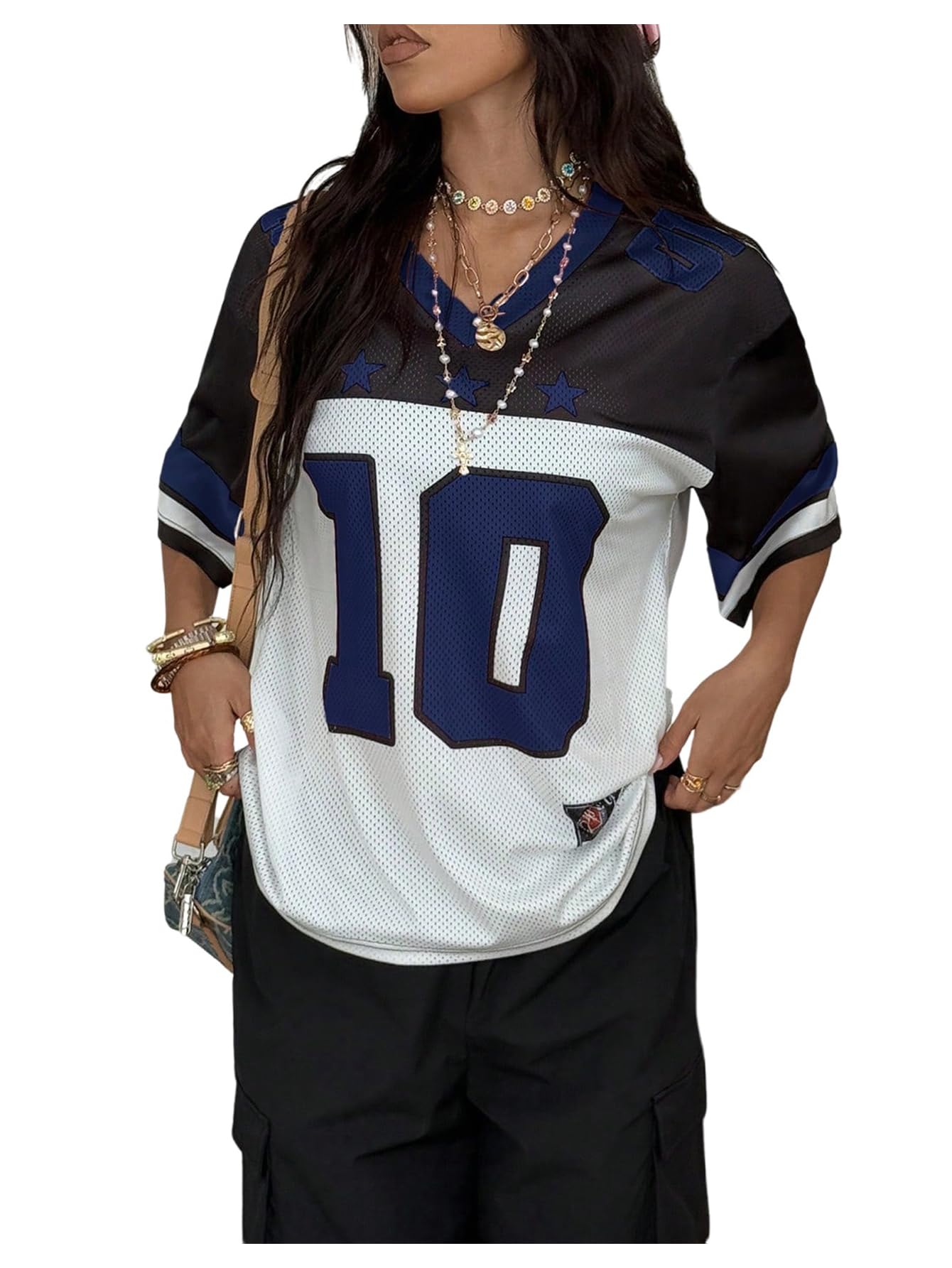 SOLY HUX Jersey Shirts for Women Oversized T-Shirt