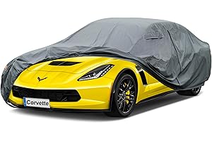 GUNHYI Premium Car Cover Custom Fit Chevy Corvette C4/C5/C7/C8 Coupe Convertible Targa, 16 Layers Heavy Duty Car Cover Waterproof All Weather with Zipper Door for Sun Rain Snow Dust Uv Protection