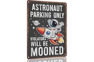 Opix Design Astronaut Parking Sign - Funny Space Room Decor for Boys, Outer Space Gift