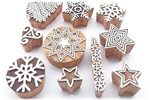 Royal Kraft Star Wooden Block Printing Stamps (Set of 10) Bulk01_10E