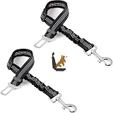 THE ONE Dog Seat Belt for Cars Adjustable Elastic 360 Degree Swivel (2 Pack) view 1