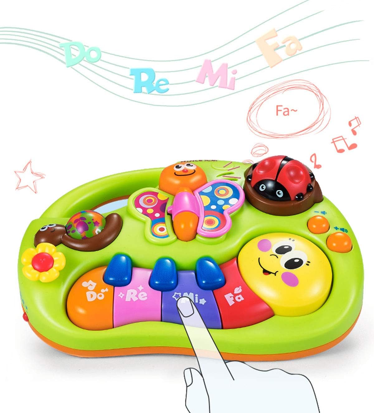 HOLA Musical Baby Toys 6 to 12 Months, Baby Piano Light Up Caterpillar Musical Toys for Toddlers 1-3, Learning Developmental Infant Baby Toys 6 9 12-18 Months, 1 Year Old Girl Toy: Toys & Games