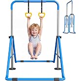 YICHIJIAN Expandable Gymnastics Bars 35''-51'' with PP Foam Grip | 250lb capacity ages 3-9 triangular stable foldable quick 10min assembly Blue