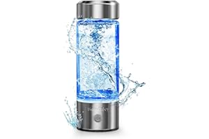 HomEnjoy Hydrogen Water Bottle, 14OZ Portable Hydrogen Water Generator with SPE and PEM Technology, Rechargeable Hydrogen Rich Water Glass Water Ionizer Machine for Home Travel Fitness Daily Drinking