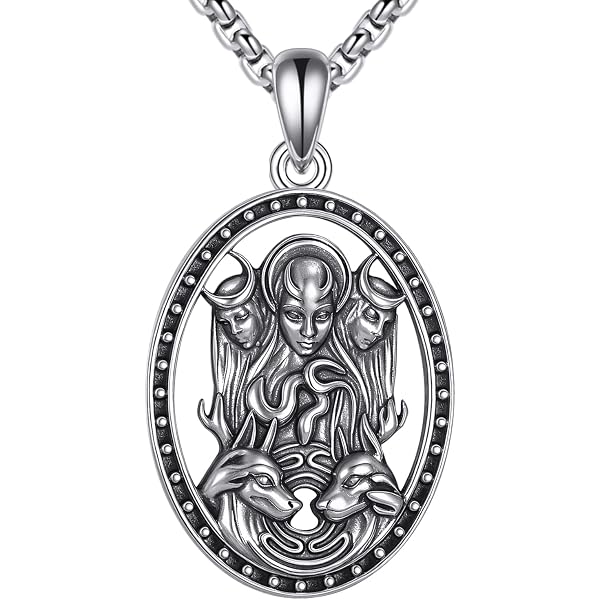 Silvershake Triquetra Celtic Knot Pendant Necklace - 8mm Labradorite Gemstone, 925 Sterling Silver
