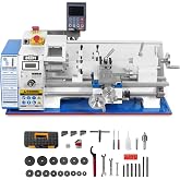 1.5'' Spindle Bore Metal Lathe Machine with DRO 8''x 16''High Precision Brushless Motor Mini 1.5HP Benchtop 0-2500 RPM Variable Speed Metal Working Machine 1.5''Spindle Bore Lathe without Stand,0831VD