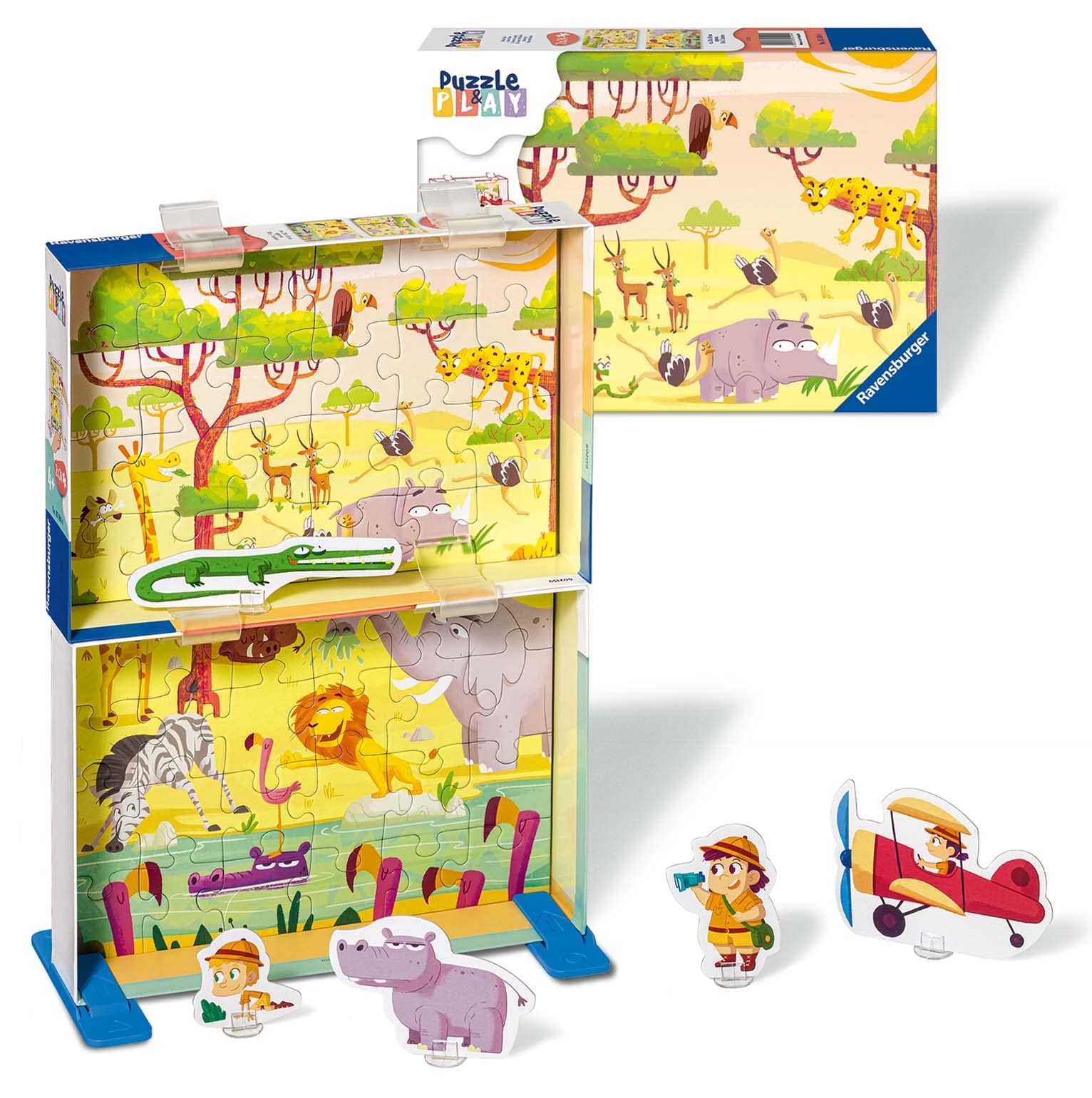Ravensburger Safari Time Puzzle & Play - Story Games For Kids Ages 4 Years Up - 2X 24 Piece Jigsaws
