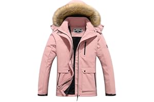 MOERDENG Women's Waterproof Ski Snow Jacket Winter Warm Hooded Snow Coat Mountain Windproof Ski Jacket For Women