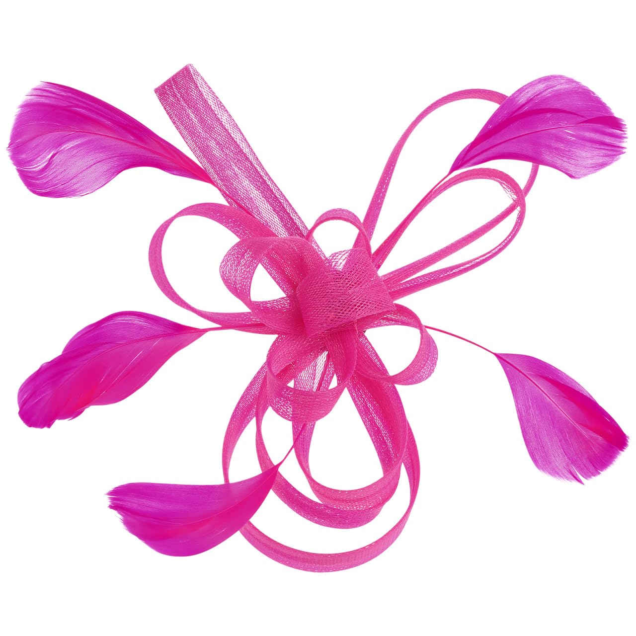 minkissy Fascinator Hair Clip Brooch Headpieces 1920s Flapper Accessories for Wedding Cocktail Derby Tea Party (Rose Red) Fascinator Headband Clip