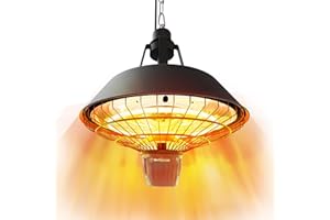 Westinghouse Outdoor Ceiling Patio Heater, Water Resistant, Hanging Infrared Pull String Heater for Patio Cover, Gazebo, Perg