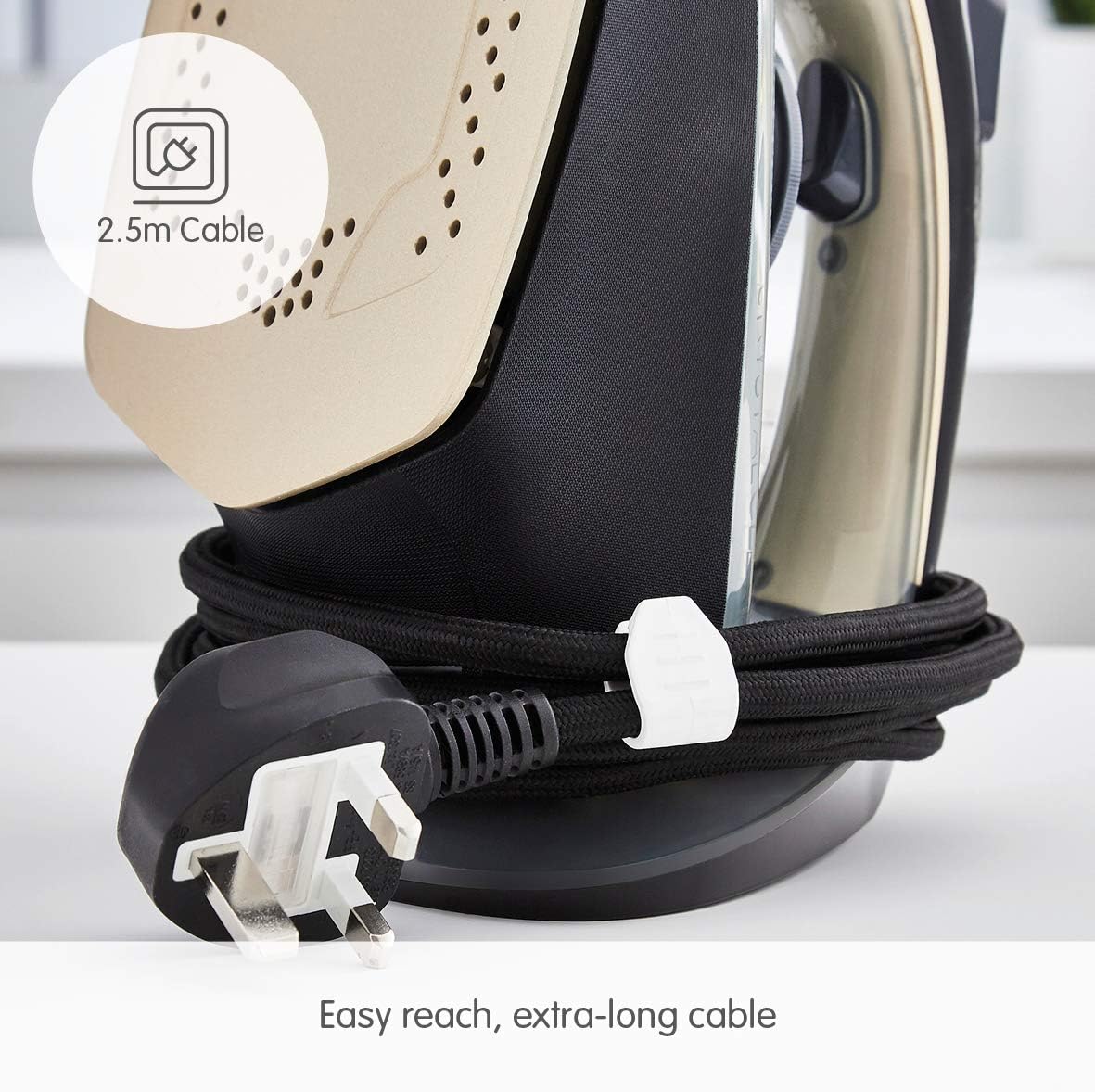 Morphy Richards 300302 Steam Iron Crystal Clear Water Tank, 2400 W, Gold - Image 5