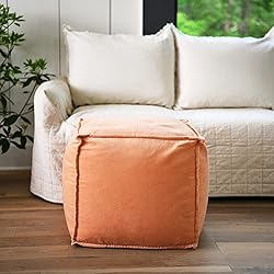 Main + Mesa Square Velvet Pouf