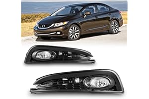 Fog Lights for Honda Civic Sedan 4-Door 2013 2014 2015 with H11 12V55W Halogen Bulbs Fog Lamps Assembly Included Wiring Kit &
