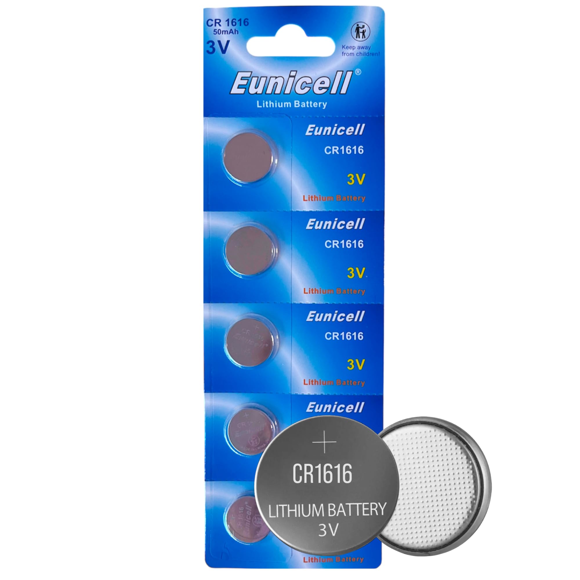 10 x Eunicell CR1616 3v Lithium Batteries