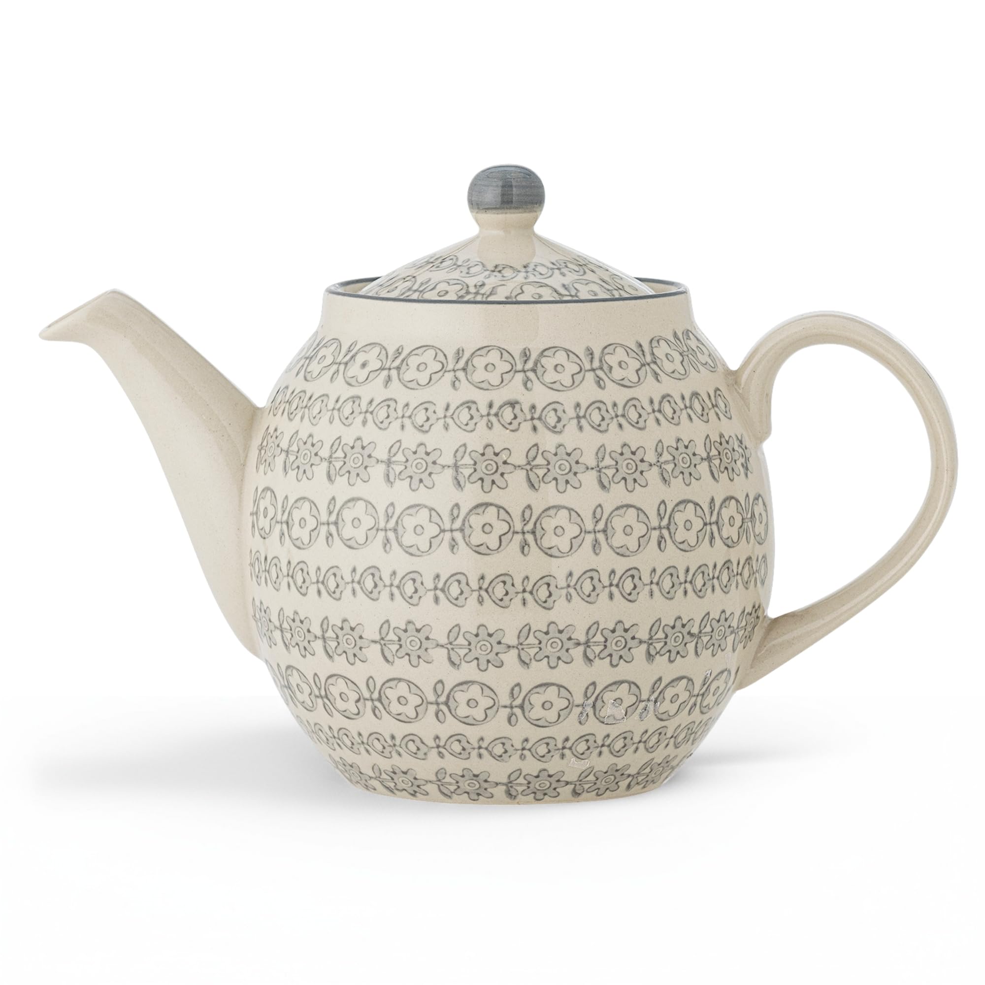 Bloomingville Karine 21100609 Teapot Grey Stoneware Dimensions Diameter 14 x Height 16 cm Capacity 1200 ml Dishwasher Safe