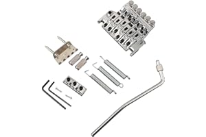 Floyd Rose Style Double Locking Tremolo Bridge Set, for Electric Guitar, Zinc Alloy 6-String Guitar Bridge Replacement, with 