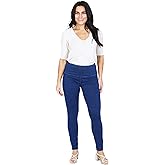 INTRO. Tummy Control High Waist Pull-On Cotton Poly Spandex Legging Denim