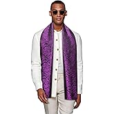 YOHOWA Mens/Womens Lightweight Silk Scarf Fashion Print Paisley Scarves Neckerchief Shawl Autumn Winter 63"x20"