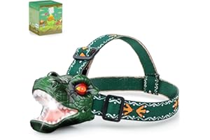 Niovexium LED Dinosaur Headlamp for Kids, Children's Toy Flashlight T-Rex Dinosaur Toys for Age 3 4 5 6 7 8 9 Years Old Kids, Camping Hiking Gear for Boys Girls