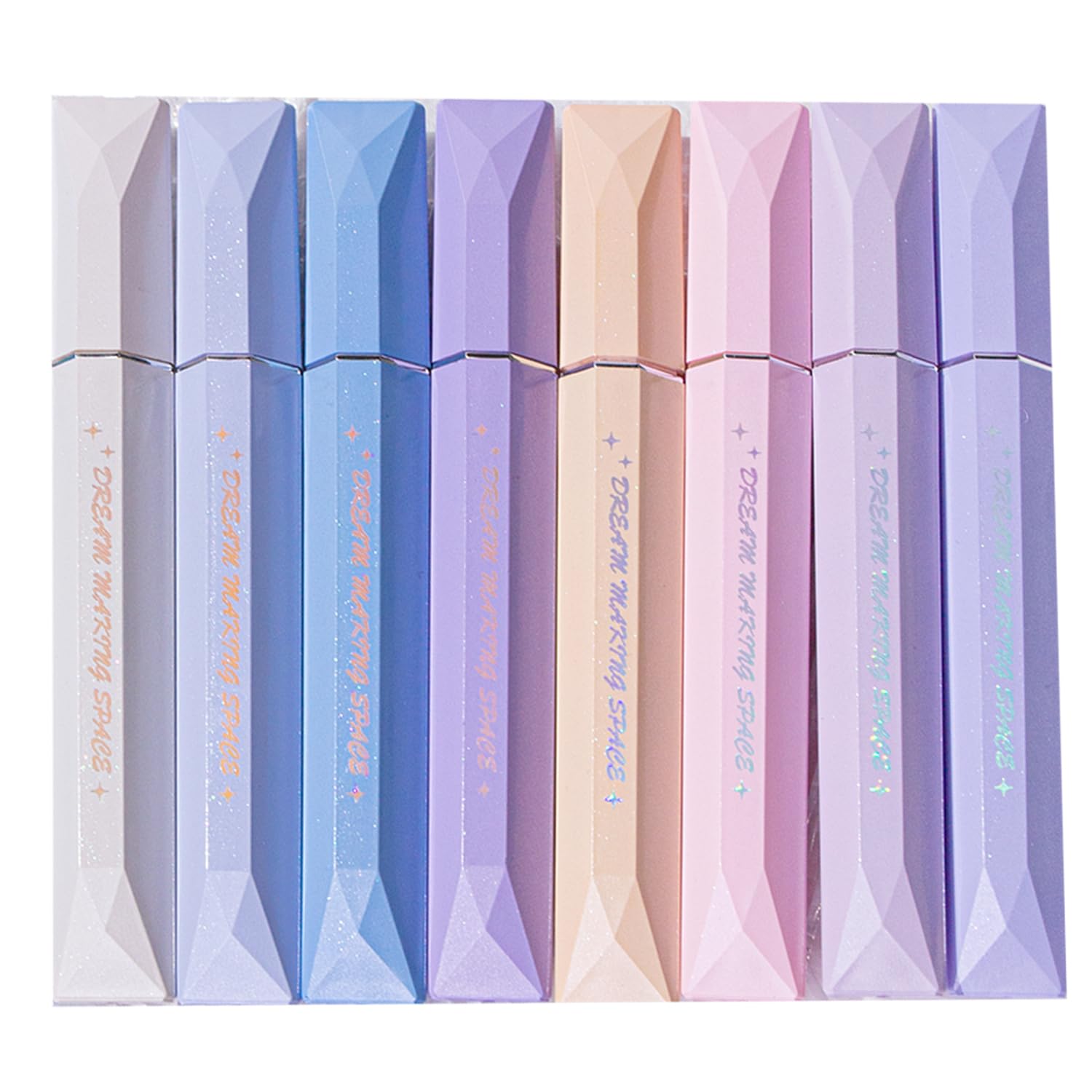 iHMeiju 8pcs Glitter Pastel Highlighters, Chisel Tip Aesthetic Metallic No Bleed for School, Journal Planner, Highlighting, Note-taking