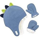 Baby Boy Sherpa Hats and Mittens Set Toddler Gloves Warm Fleece Winter Hat Baby Girl
