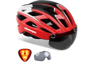 Shinmax Bike Helmet, CPSC/CPC Bike Helmet for Adult Men Women with Magnetic Goggles&Led Back Light Cycling Helmet Adjustable SM-T69