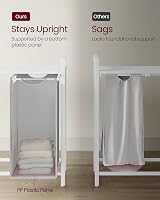 VASAGLE 3-Compartment Laundry Hamper with Shelf 120 L Dove Grey White view 6