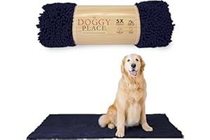 My Doggy Place Microfiber Dog Mat for Muddy Paws, 60" x 36" Navy Blue - Non-Slip, Absorbent and Quick-Drying Dog Paw Cleaning Mat, Washer and Dryer Safe - X-Large/Runner