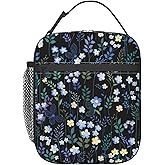 AIMASTZ Flowers Insulated Lunch Bag, Reusable Lunch Box Tote Bag For Office Work Picnic Travel Women/Men