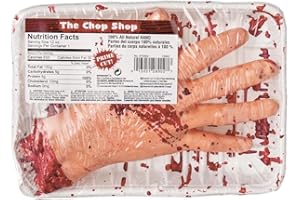 Amscan 673402 Hand Meat Market Value Pack | Halloween Decor 8 1/2"H x 5 1/2"W x 2"D (Pkg. Size) 1 ct