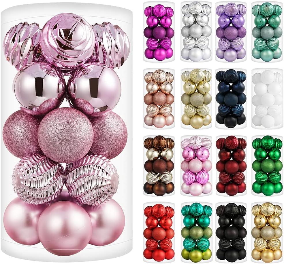 Ornaments - XmasExp 20ct Christmas Balls Ornaments - Shatterproof Large Hanging Ball Decorative Xmas Balls for Holiday Wedding Party Xmas Tree Decoration(3.15