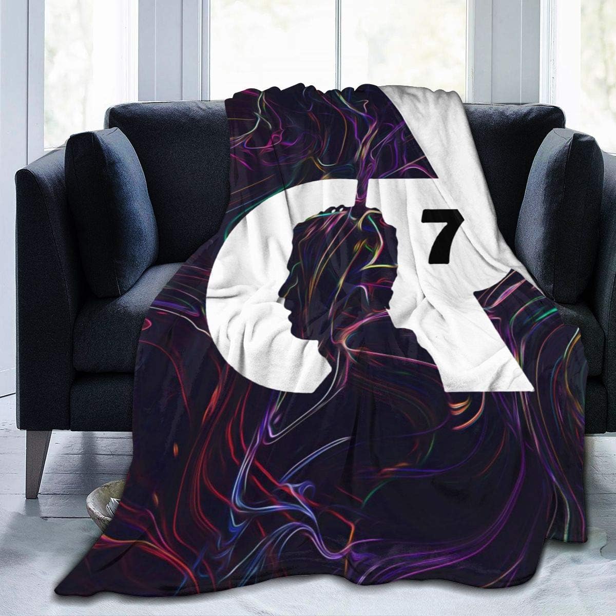 DeniCar Flannel Fleece Microfiber Throw Blanket,Ronaldo-Head-CR7 Lightweight Cozy Couch Bed Super Soft and Warm Plush Plush Blankets