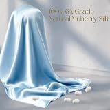 ZIMASILK 100% Mulberry Silk Pillowcase 600 Thread Count 50x75 cm Light Blue view 2