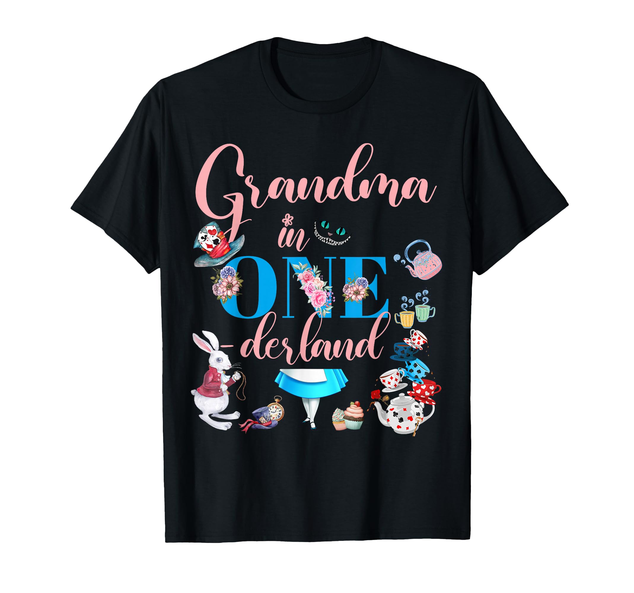 Photo 1 of Alice in ONEderland Family Grandma of The Birthday Girl T-Shirt