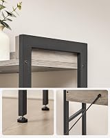 VASAGLE Over-The-Toilet Rack 3-Tier Greige Black BTS002B02 Space-Saving Storage view 7