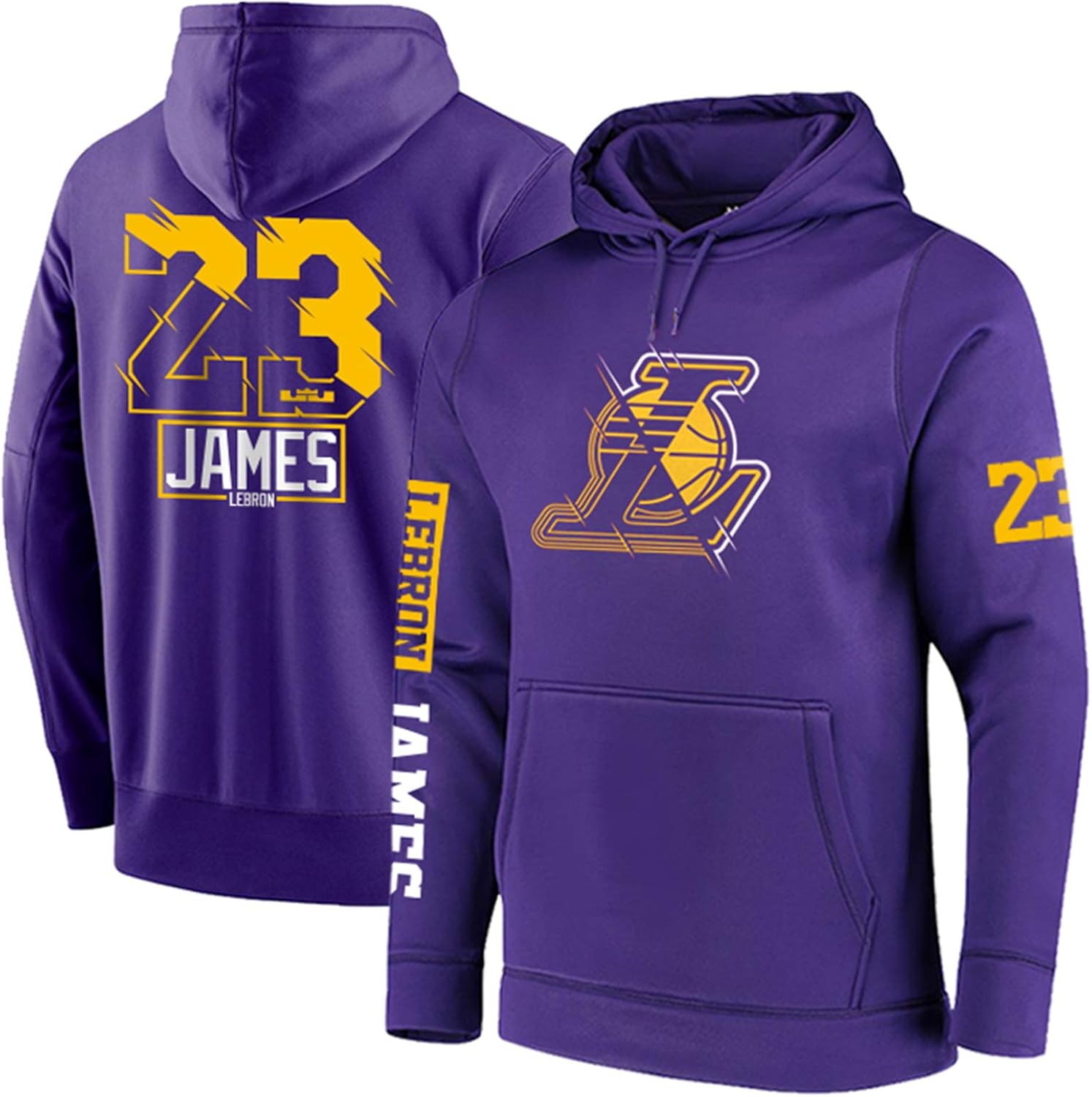 Lebron James Hoodie, Los Angeles Lakers 23 Sudadera de baloncesto con capucha y manga larga