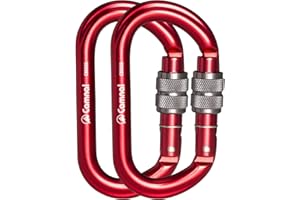 CAMNAL Heavy Duty Carabiner, 25kn(About 5620 lbs) Oval Carabiner Clip O-Shape Rock Climbing Carabiner Lightweight Caribeener for Climbing, Mountaineer, Aerial Work