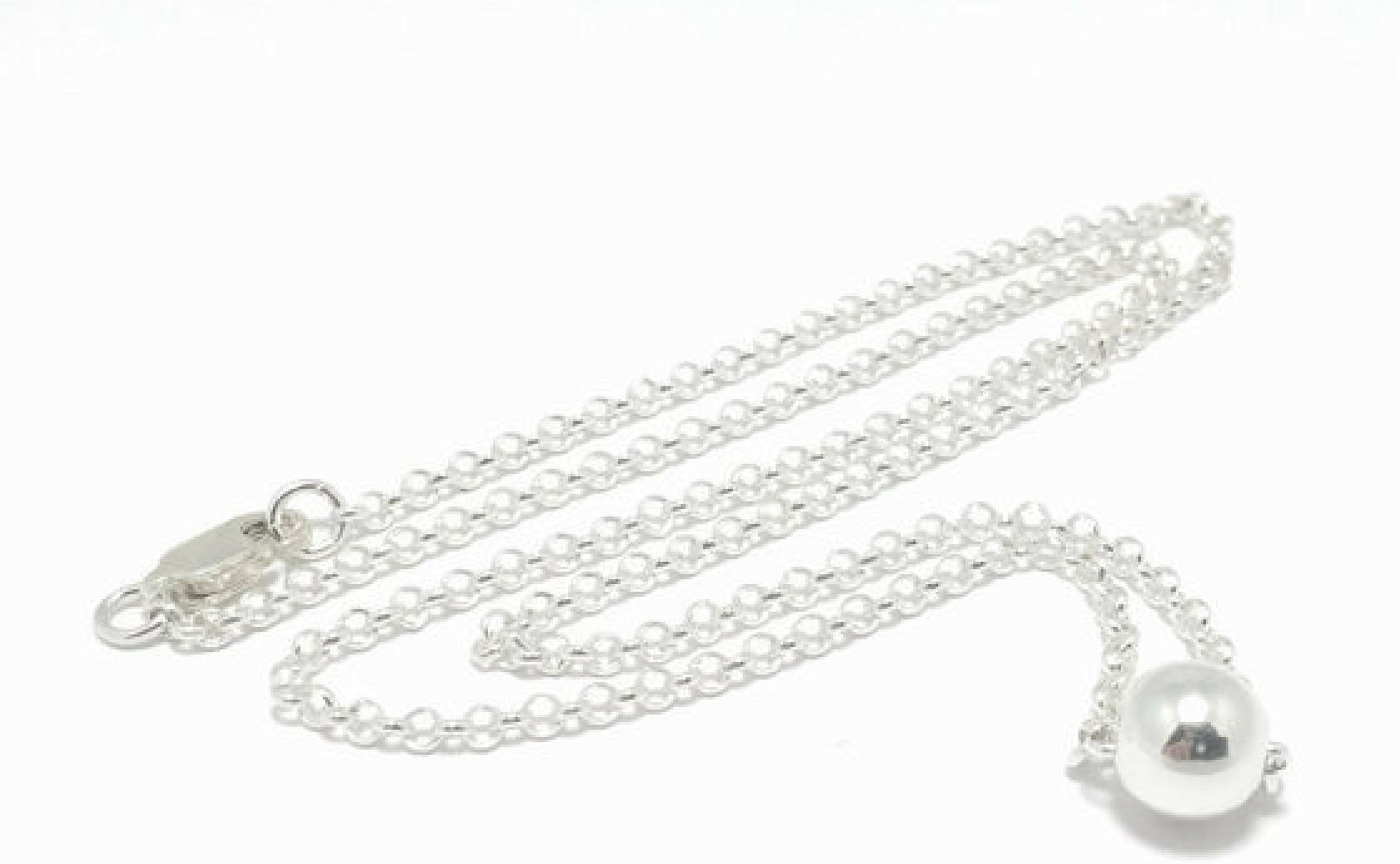 Kyperco A Classic Rolo Chain With A Single Silver Ball Bead - 925 Sterling Silver Handmade Necklace Is A Perfect Gift For Women