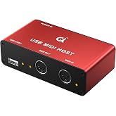 DigitalLife BridgeCore USB MIDI Host, USB to 5-PIN DIN MIDI (Red, Metal) | Connects Class-Compliant USB MIDI Keyboards, Controllers, Synthesizers to 5-PIN DIN MIDI Gear Without Computer