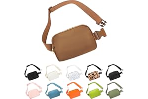 Frenou Waist Belt Bag Fashion Fanny Women and Men Gift Waist Pack With Adjustable Strap For Travel Running Hiking Walking Brown