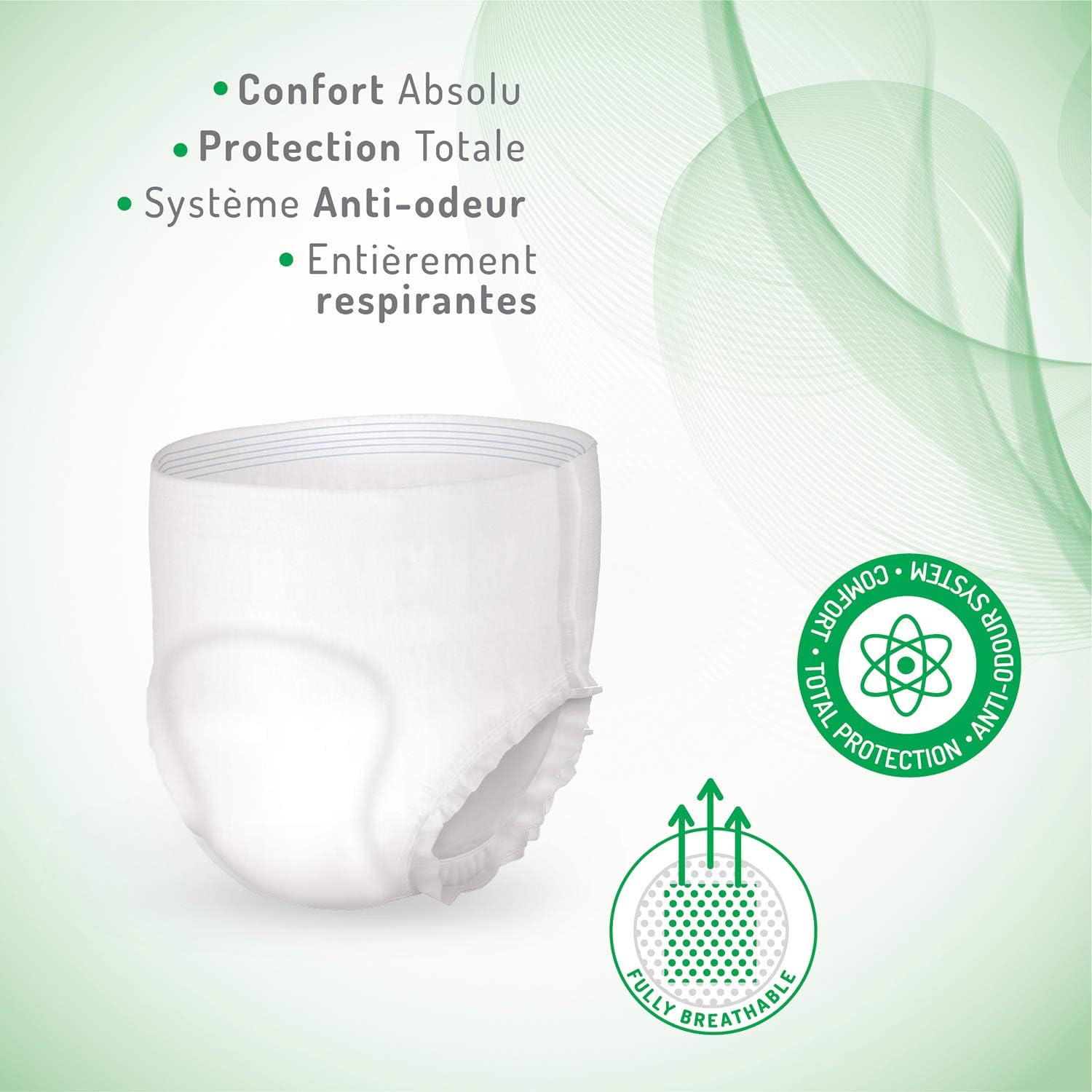 Absorbeo - Pants Plus - Unisex Elasticized Absorbent Underwear for Moderate Incontinence Size L (14 pieces/pack) - Image 3