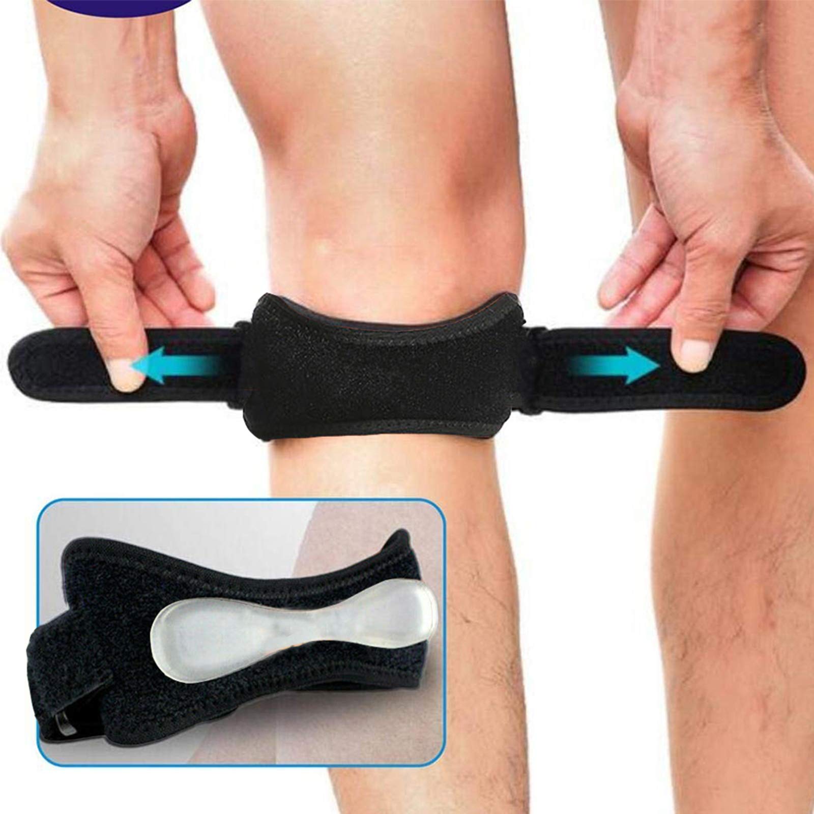 Patella Tendon Knee Support Strap 2 Pack,Knee Strap,Patella Tendon Strap Adjustable Brace Knee Pain Relief Outdoor Sport Injury Rehabilitation Knee Brace for Running,Basketball,Running,Hiking,Tennis