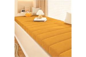 LUXUCURE Custom Bay Window Seat Cushion and Bench Cushions for Indoor Furniture, Piano Bench, Storage Bench, Removable Cover 