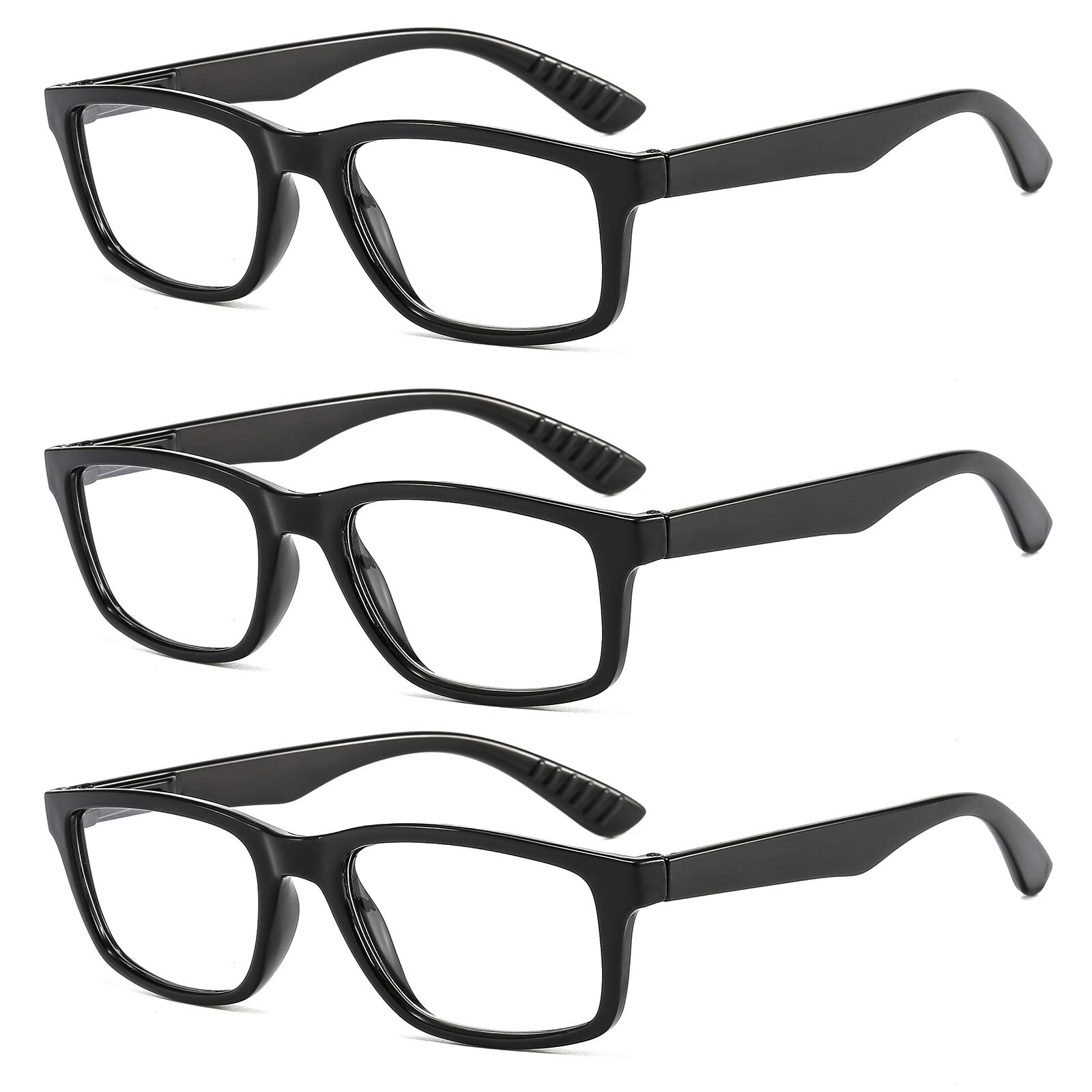 Suertree Anti-Blue Computer Reading Glasses, Blue Light Blocking Glasses Anti Eyestrain Glasses Gaming Eyewear Vision Care Anti Glare Reader for PC Laptop Gamer Pack of 3