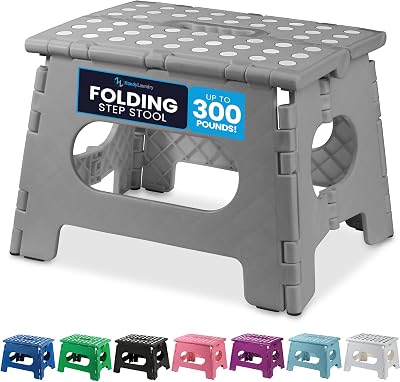 Handy Laundry Folding Lightweight Step Stool 9 Inch Grey 300 lb Capacity
