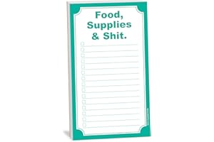 Guajolote Prints Funny Magnetic Grocery List, Food Supplies and Shit Novelty Gift, 4.25 x 7.5 inch