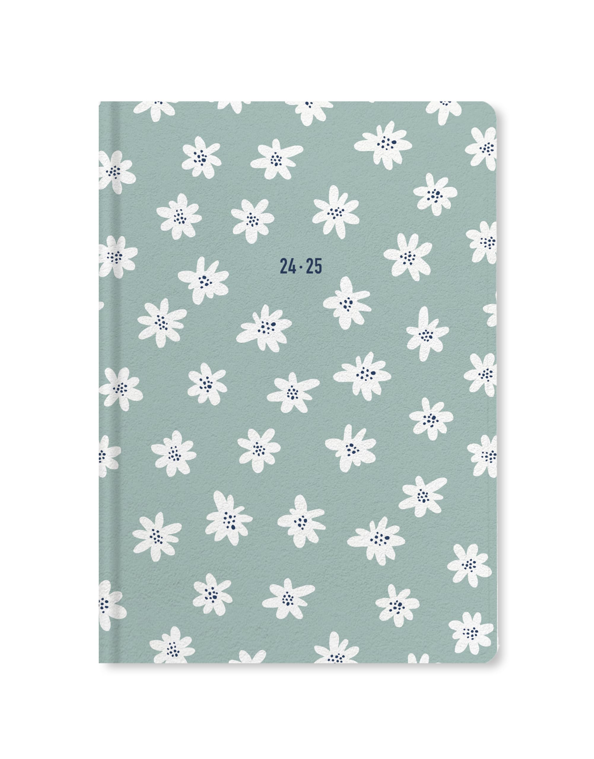 Letts of London Daisies A5 Academic 2024/2025 week to view diary - Mint