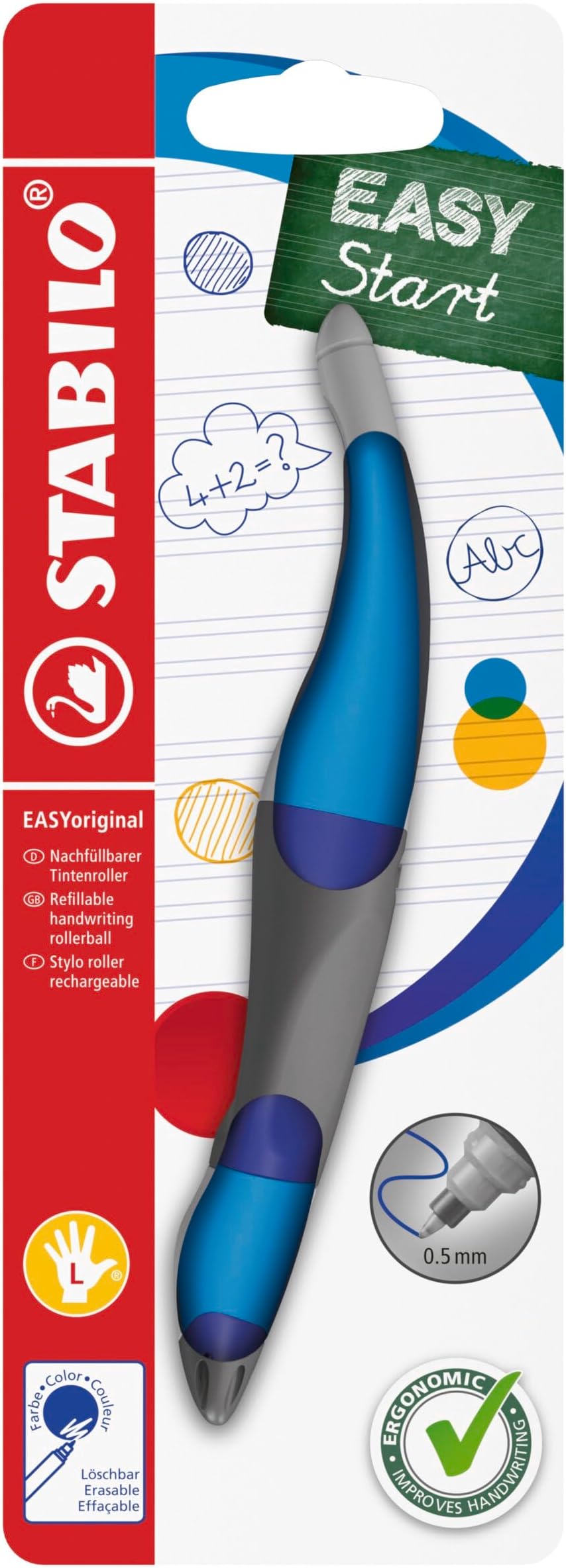 STABILO EASYoriginal Ergonomic Rollerball Left-Handed Dark Blue Pack 1